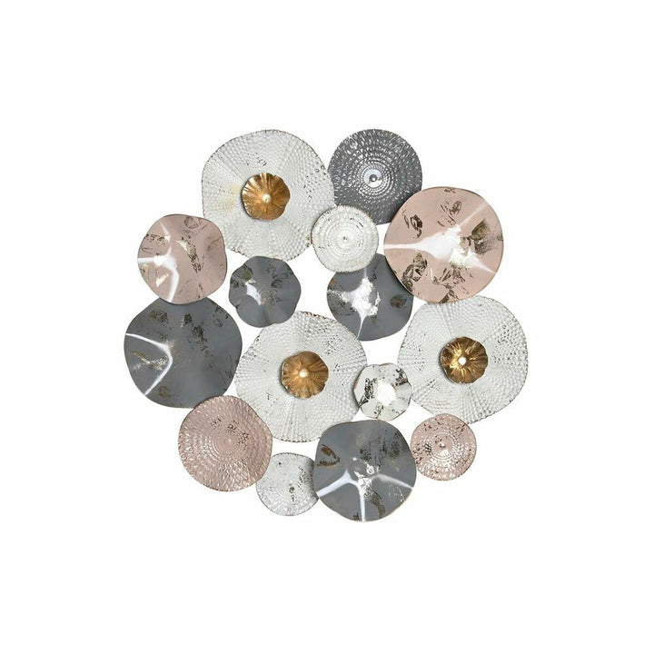 DKD Home Decor Wanddeko aus Metall in Grau und Weiß mit floralem Design - homely Family Shop