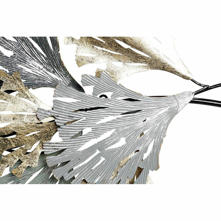 DKD Home Deko Wand mit Metall Pflanzenblatt Design in Grau und Gold - homely Family Shop