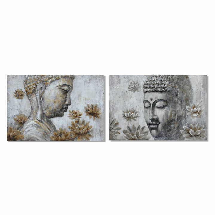 Orientalische Buddha Bild-Set mit Lotusblumen - DKD Home Decor