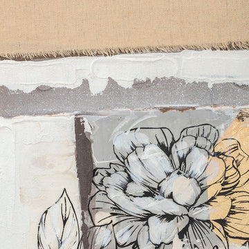 Abstraktes DKD Home Dekor Bild mit modernem Blumenmuster. - homely Family Shop