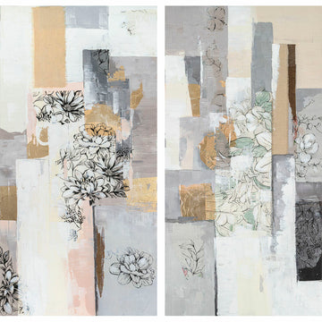 Abstrakte DKD Home Decor Bilder mit Blumenmuster und geometrischen Formen - homely Family Shop