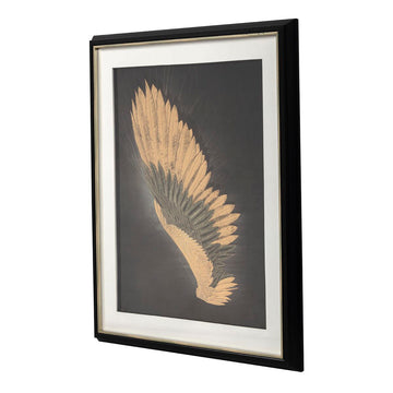 Neoklassisches Bild mit Flügelmotiv im schwarzen Rahmen - Homely Family Shop