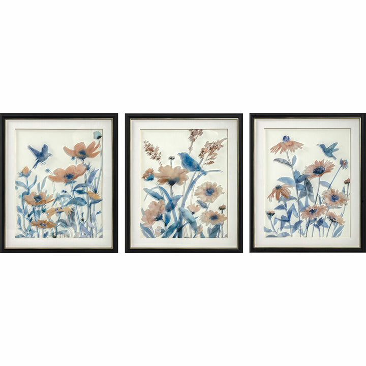 DKD Home Decor Blumenbilder im Shabby Chic Stil, 3er Set - homely Family Shop