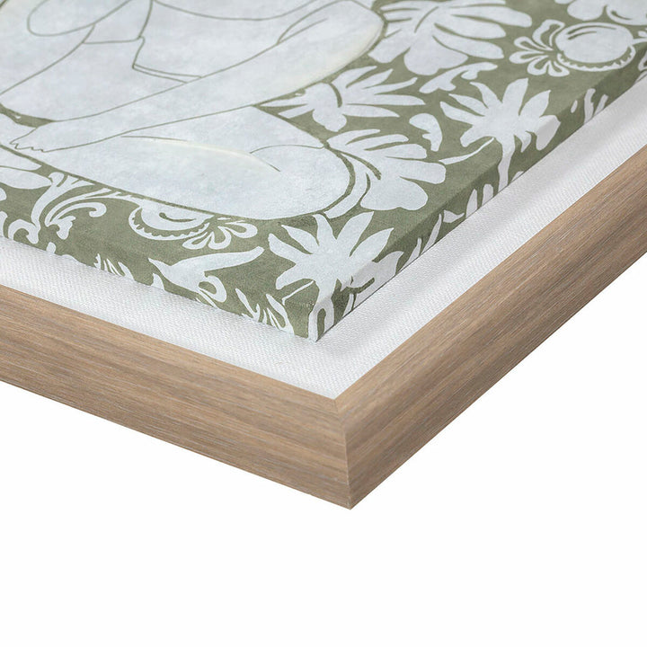 Nahaufnahme DKD Home Dekor Bild mit Blumenmuster und Holzrahmen - homely Family Shop