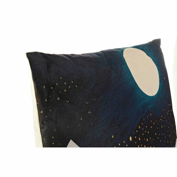 Nahaufnahme: Blaues Kissen mit Mond und Sternen Design, Teil der DKD Home Decor Kissen Kollektion.