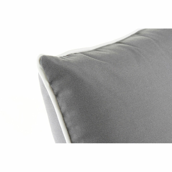 Detailaufnahme: Graues Kissen mit weißer Borte, DKD Home Decor, Boho-Stil.