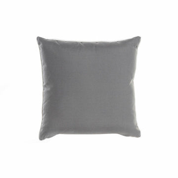 Graues Kissen mit weißem Rand, quadratisch, minimalistisches Boho Home Dekor.