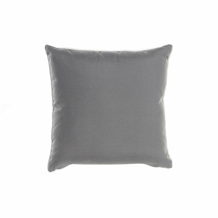 Graues Kissen mit weißem Rand, quadratisch, minimalistisches Boho Home Dekor.