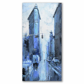 DKD Home Decor Stadt Bild zeigt Loft-Szene mit blauen Farbtönen - homely Family Shop