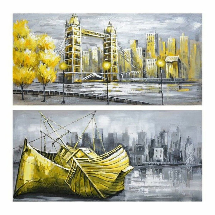 DKD Home Decor Stadt Bild zeigt Brücke und Boote im Loft-Stil - homely Family Shop