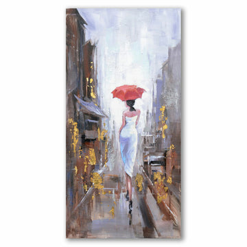 DKD Home Decor Bild: Frau mit Regenschirm im Loft-Stil. - homely Family Shop
