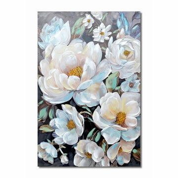 Romantisches Blumen Bild von DKD Home Decor, weiße Blüten. - homely Family Shop