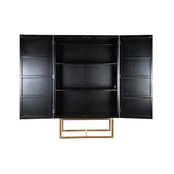 DKD Home Dekor Schrank aus Metall und Pappelholz in Schwarz - homely Family Shop