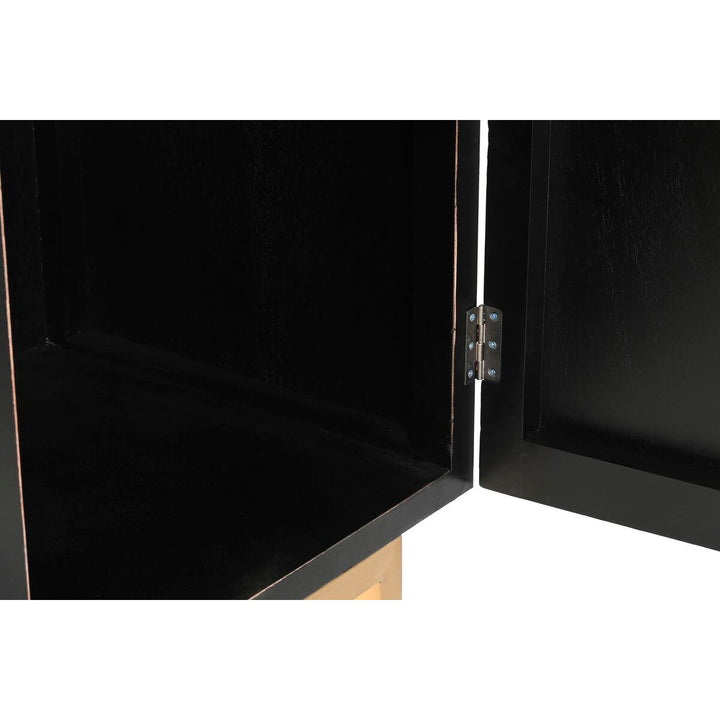 Detailansicht des schwarzen DKD Home Decor Schranks mit Metall und Pappel - homely Family Shop