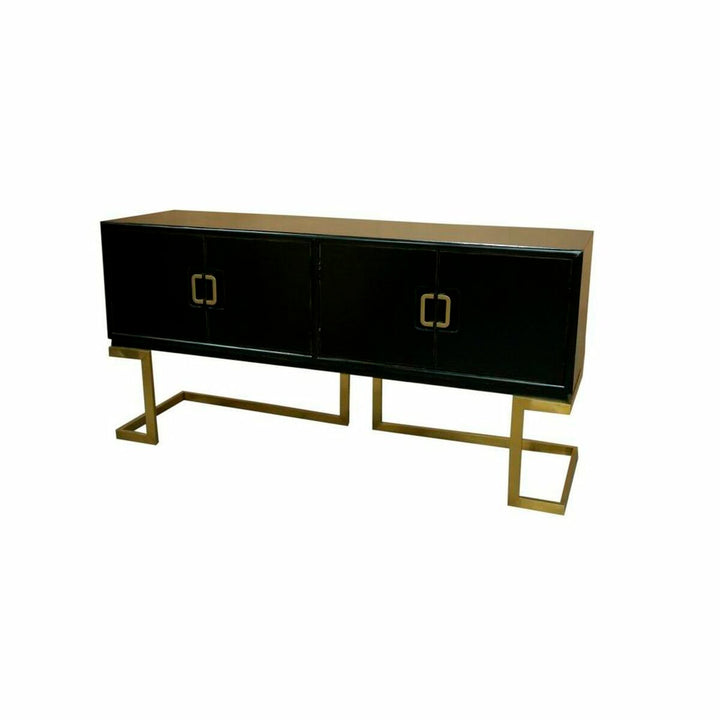 Schwarze Anrichte mit goldenem Metallfuß - DKD Home Decor - homely Family Shop