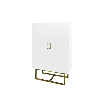 Weißer DKD Home Decor Schrank mit Pappelholz und goldenen Akzenten - homely Family Shop