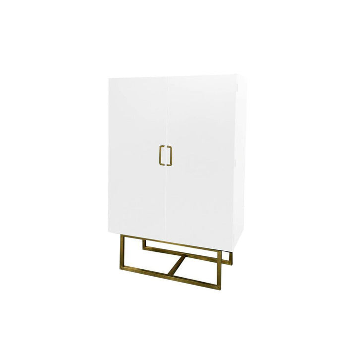 Weißer DKD Home Decor Schrank mit Pappelholz und goldenen Akzenten - homely Family Shop