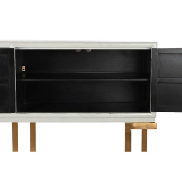 Weiße DKD Anrichte mit Metallfüßen und Innenregal - Homely Family Shop