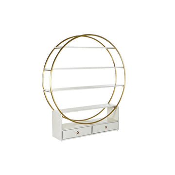 Regal DKD Home Decor mit goldenem Metallrahmen und weißen Regalen - homely Family Shop