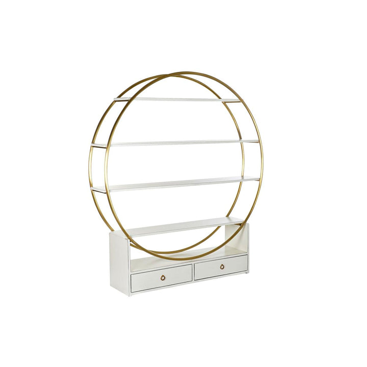 Regal DKD Home Decor mit goldenem Metallrahmen und weißen Regalen - homely Family Shop