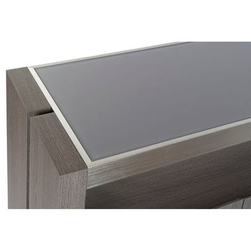 DKD Home Decor Anrichte mit grauem Kristallglas und Aluminium - homely Family Shop