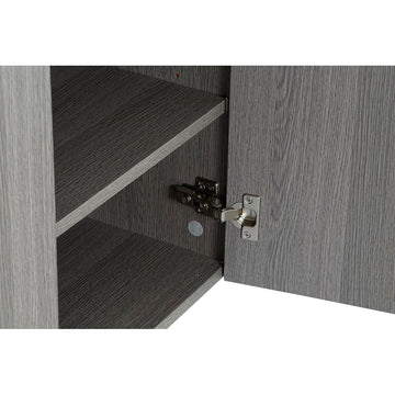 Detailaufnahme Anrichte mit grauen Aluminium Regalen - Homely Family Shop