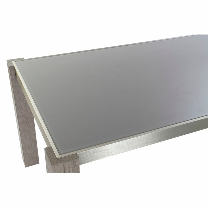 DKD Home Esstisch mit Kristallglasplatte und Aluminiumrahmen - homely Family Shop