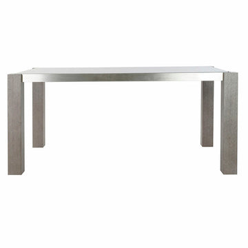 Grauer DKD Esstisch mit Kristallglasplatte und Aluminiumbeinen - homely Family Shop