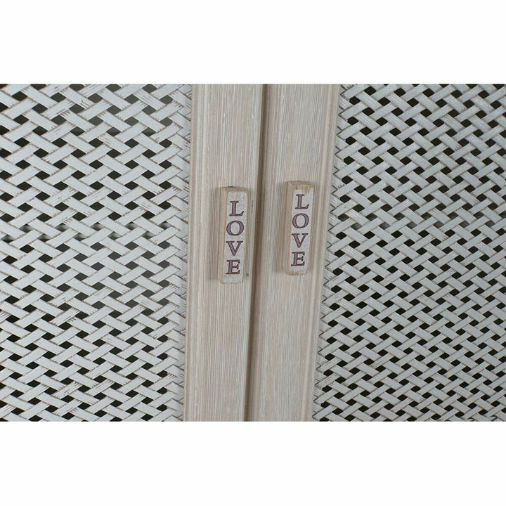 Detail der weißen DKD Home Decor Anrichte aus Holz mit LOVE Griffen - homely Family Shop