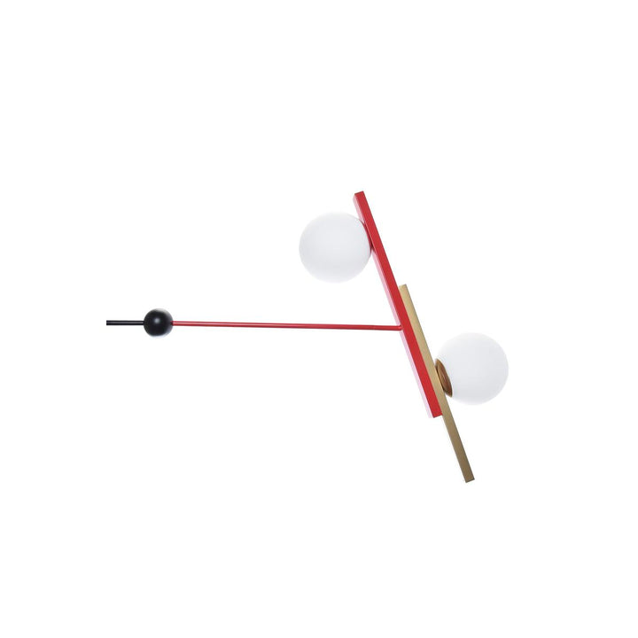 DKD Home Deko Deckenlampe mit Kristall, Metall in Rot, Gold und Schwarz - homely Family Shop