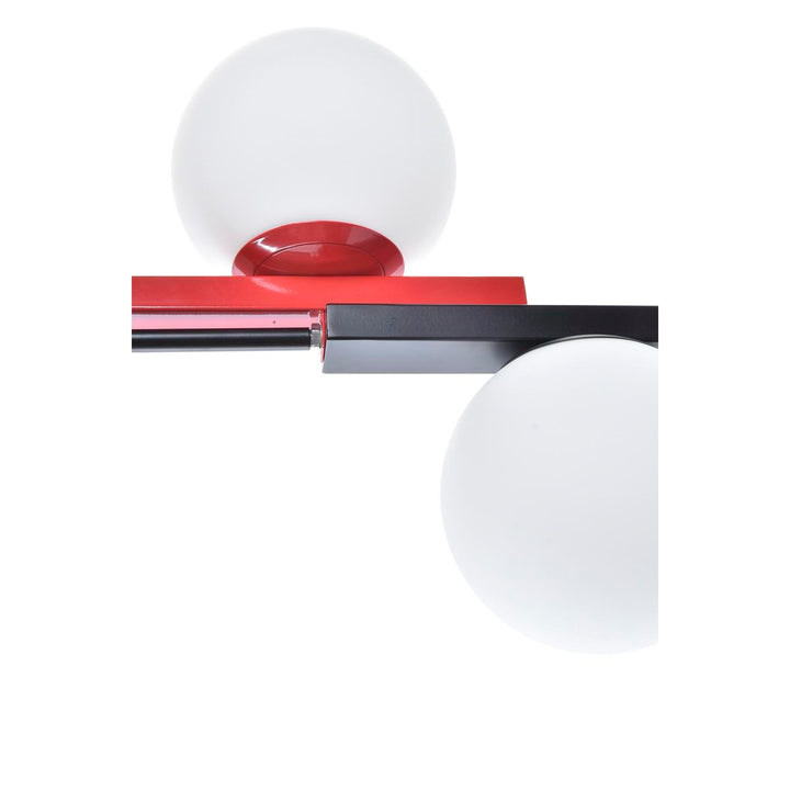 Moderne DKD Deckenlampe mit Kristall und roten Akzenten - homely Family Shop
