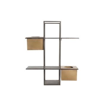 Schwarzes Regal DKD Home Decor mit Kupferdetails und 2 Regalen - homely Family Shop