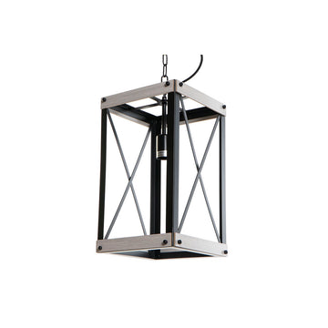 Schwarze Deckenlampe aus Metall und braunem Holz von DKD Home Decor - homely Family Shop