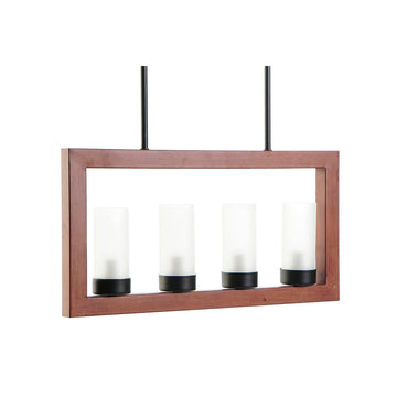 DKD Home Deckenlampe mit braunem Rahmen und Kristall-Details - homely Family Shop