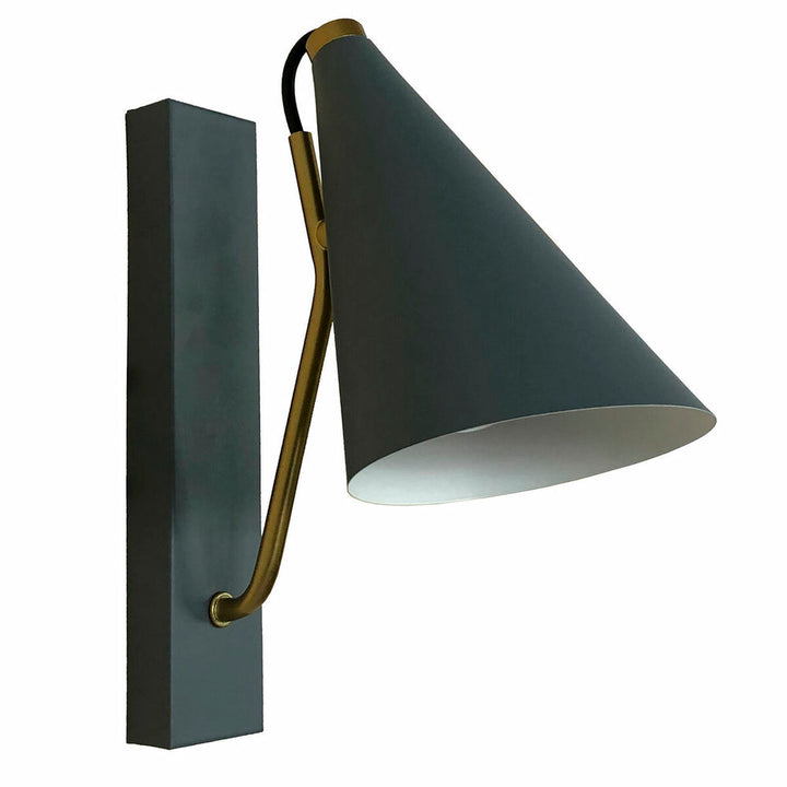 DKD Home Tischlampe mit grauem Schirm und goldenem Metallarm - homely Family Shop