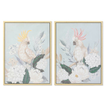 DKD Home Decor Blumenbild zeigt tropische Papageienmalerei. - homely Family Shop
