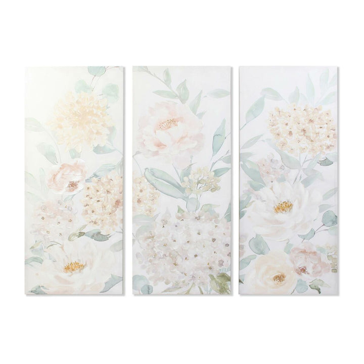 DKD Home Decor Blumen Bild mit Shabby Chic Details, 3 Stück - homely Family Shop