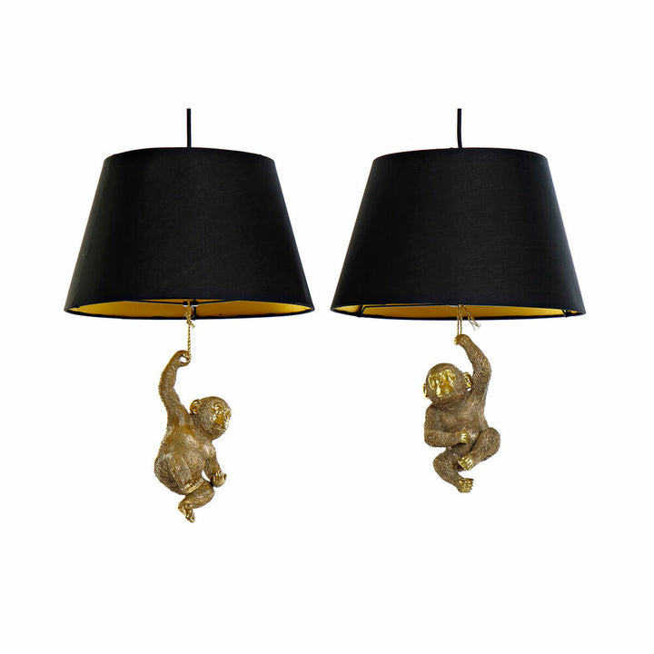 DKD Deckenlampen mit goldenen Affen Figuren und schwarzem Schirm - Homely Family Shop