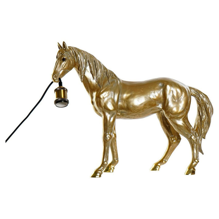 DKD Home Decor Tischlampe, goldenes Harz Pferd Design. - homely Family Shop