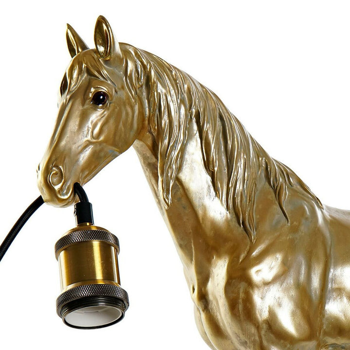 Goldene Harz Tischlampe mit Pferde Design - homely Family Shop