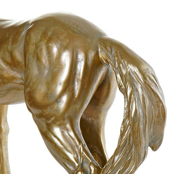 Detailaufnahme goldene Harz Tischlampe mit Pferde Design - homely Family Shop