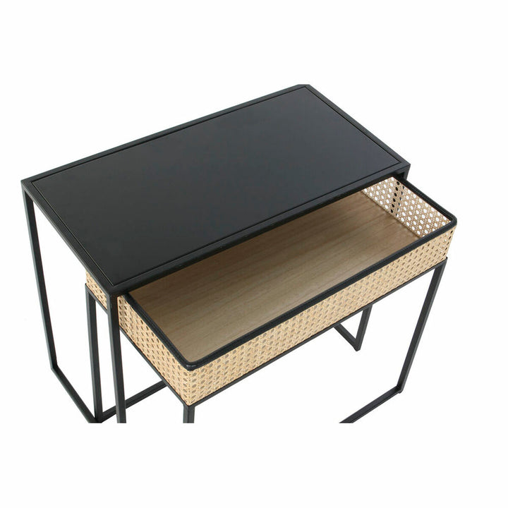 DKD Home Deko-Tisch mit schwarzer Oberfläche und Natur-Regal - homely Family Shop