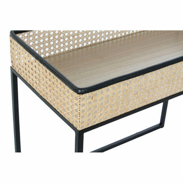 DKD Home Decor Tisch mit Naturfaser und schwarzem Rahmen - homely Family Shop