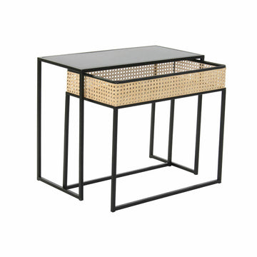 DKD Home Deko Tisch mit Korb und Glasplatte - homely Family Shop