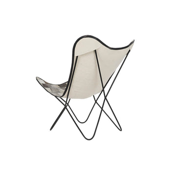 DKD Home Decor Esszimmerstuhl mit weiß-beigem Sitz und schwarzem Gestell - homely Family Shop