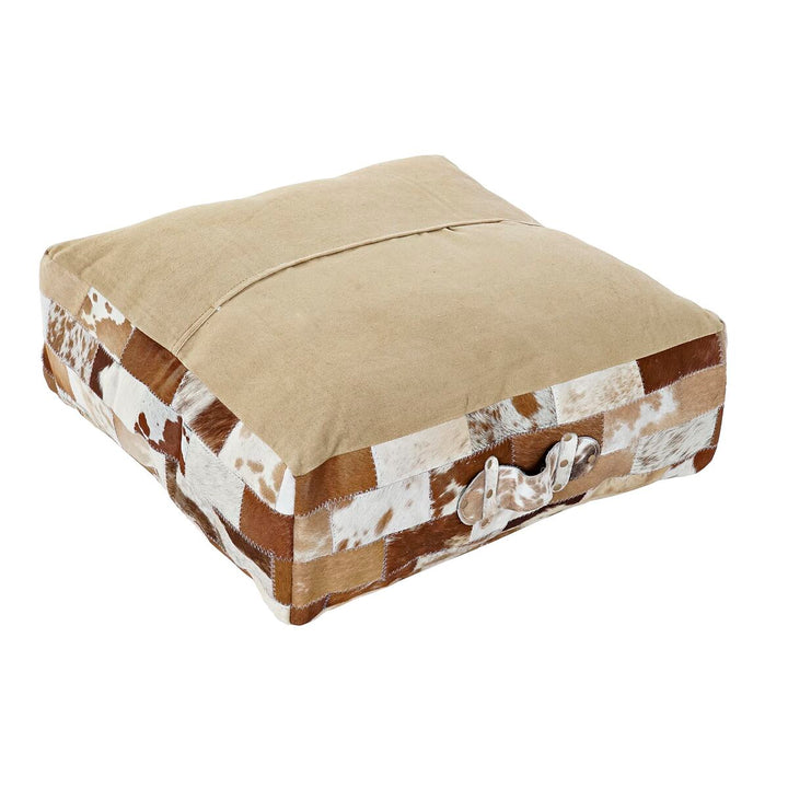 Buntes DKD Home Decor Boden Kissen. Patchwork Design, Polyester Haut und Aluminiumgriff.
