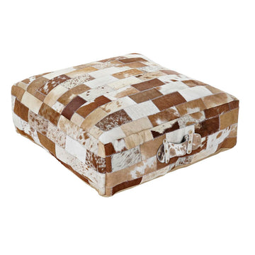 Buntes DKD Home Decor Boden Kissen mit Patchwork Design aus Polyester Haut und Aluminium.