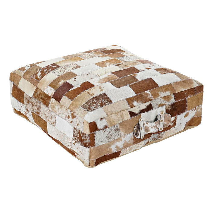 Buntes DKD Home Decor Boden Kissen mit Patchwork Design aus Polyester Haut und Aluminium.