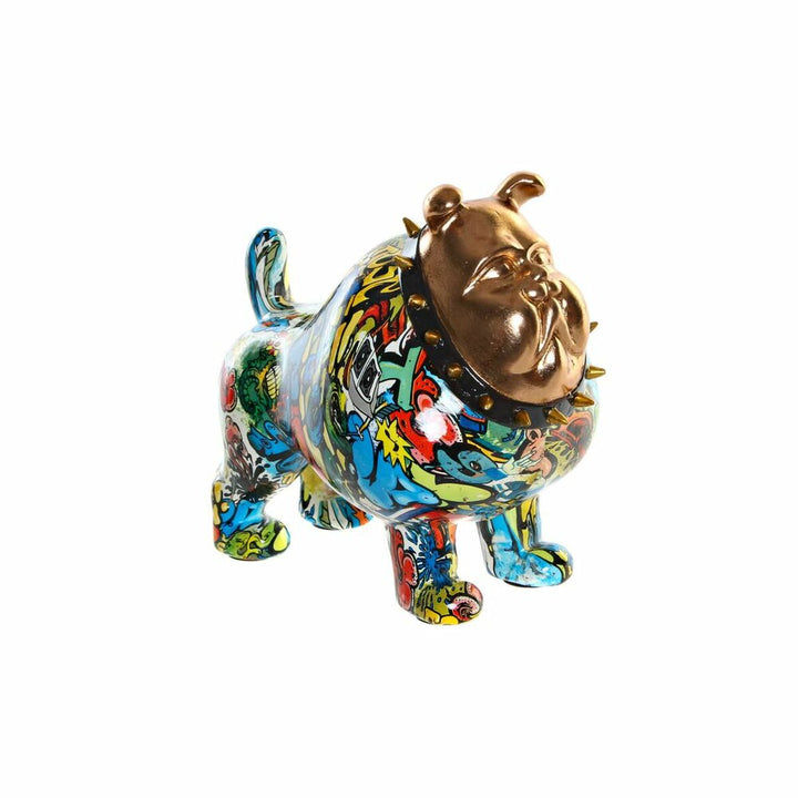 Bunte Bulldogge Deko-Figur mit goldenem Kopf - Homely Family Shop