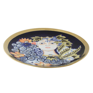 DKD Home Decor Deko-Teller mit Gesicht, Blumen, Shabby Chic Stil - Homely Family Shop